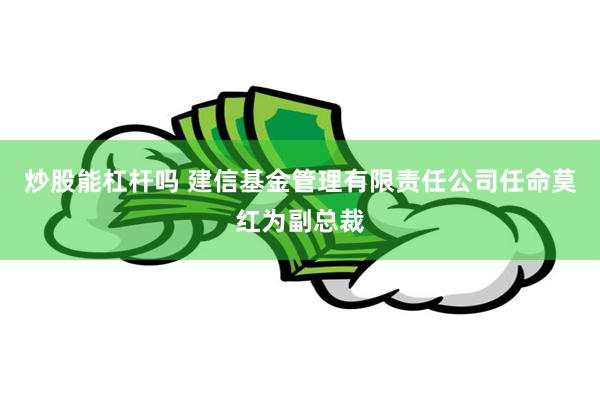 炒股能杠杆吗 建信基金管理有限责任公司任命莫红为副总裁