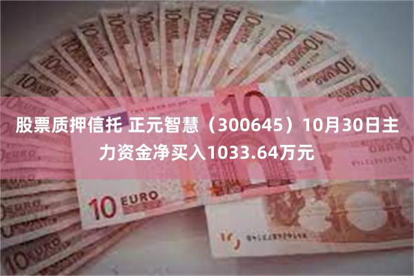 股票质押信托 正元智慧（300645）10月30日主力资金净买入1033.64万元