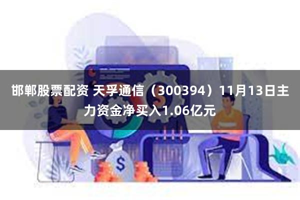 邯郸股票配资 天孚通信（300394）11月13日主力资金净买入1.06亿元